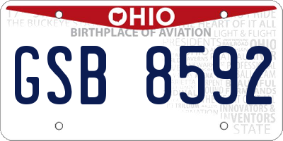 OH license plate GSB8592