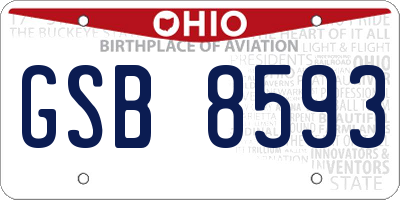 OH license plate GSB8593