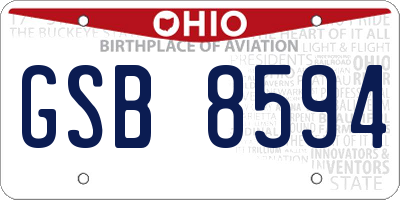 OH license plate GSB8594