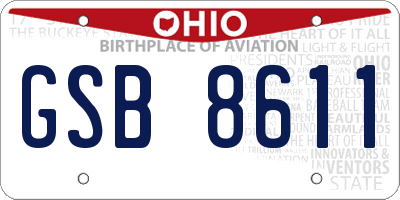 OH license plate GSB8611