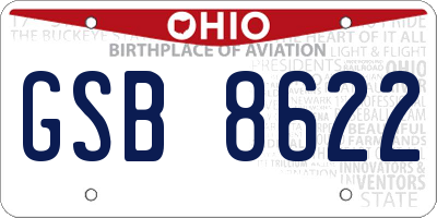 OH license plate GSB8622