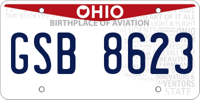 OH license plate GSB8623