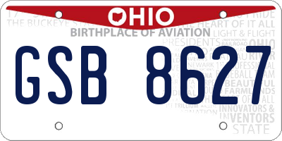 OH license plate GSB8627