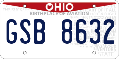 OH license plate GSB8632