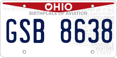 OH license plate GSB8638