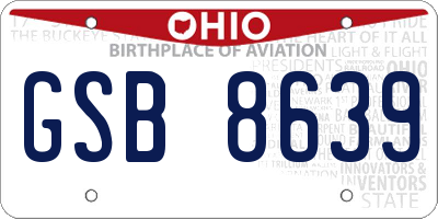 OH license plate GSB8639