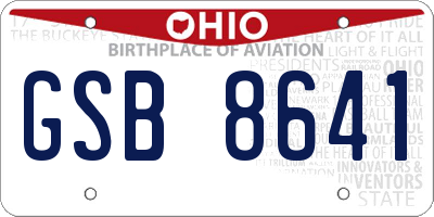 OH license plate GSB8641