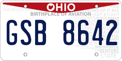 OH license plate GSB8642