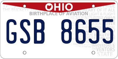 OH license plate GSB8655