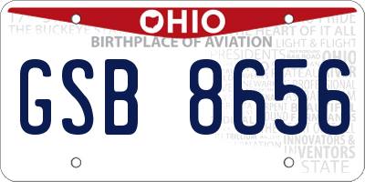 OH license plate GSB8656