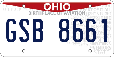 OH license plate GSB8661