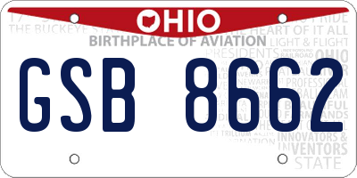 OH license plate GSB8662