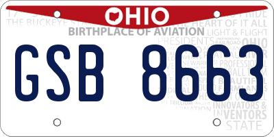 OH license plate GSB8663