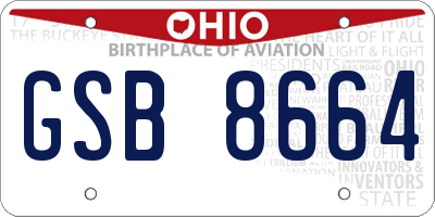 OH license plate GSB8664