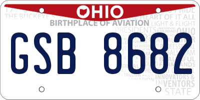 OH license plate GSB8682