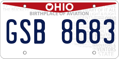 OH license plate GSB8683