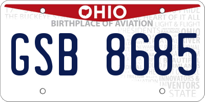 OH license plate GSB8685