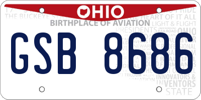 OH license plate GSB8686