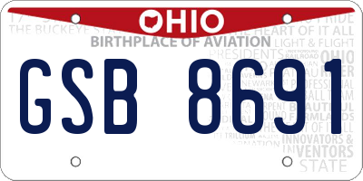 OH license plate GSB8691