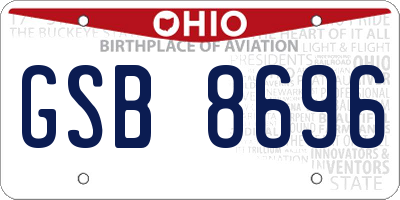 OH license plate GSB8696