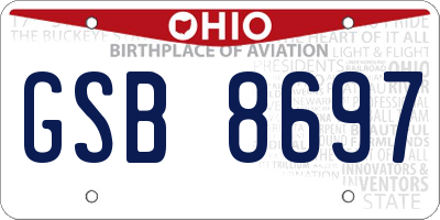 OH license plate GSB8697