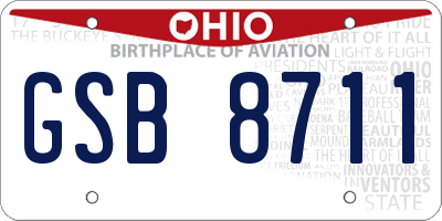 OH license plate GSB8711