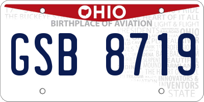 OH license plate GSB8719