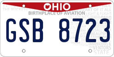 OH license plate GSB8723