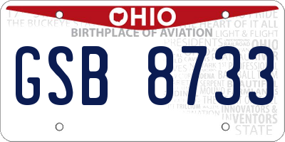 OH license plate GSB8733