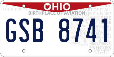 OH license plate GSB8741