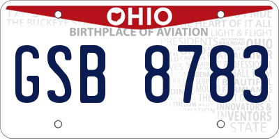 OH license plate GSB8783