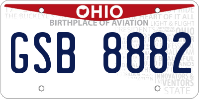 OH license plate GSB8882