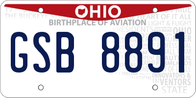 OH license plate GSB8891