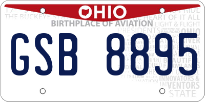 OH license plate GSB8895