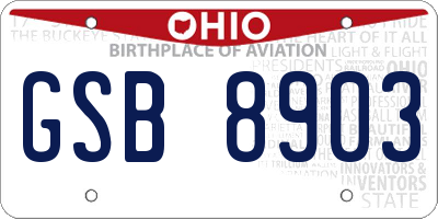 OH license plate GSB8903