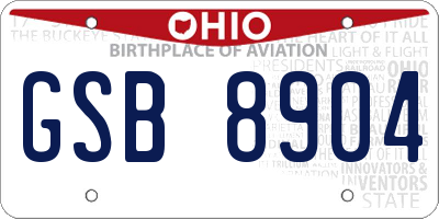 OH license plate GSB8904