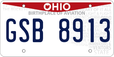 OH license plate GSB8913