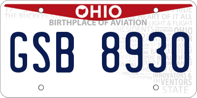 OH license plate GSB8930