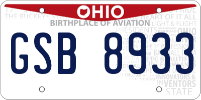 OH license plate GSB8933