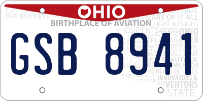 OH license plate GSB8941