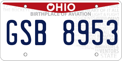 OH license plate GSB8953