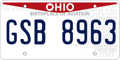 OH license plate GSB8963
