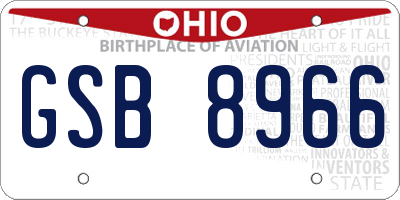 OH license plate GSB8966