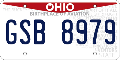 OH license plate GSB8979