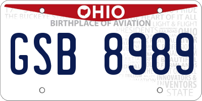 OH license plate GSB8989