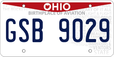 OH license plate GSB9029