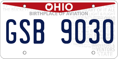 OH license plate GSB9030