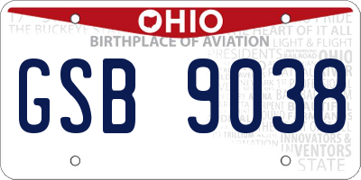 OH license plate GSB9038