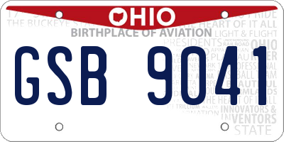 OH license plate GSB9041