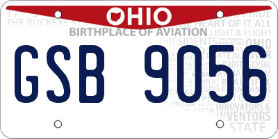 OH license plate GSB9056